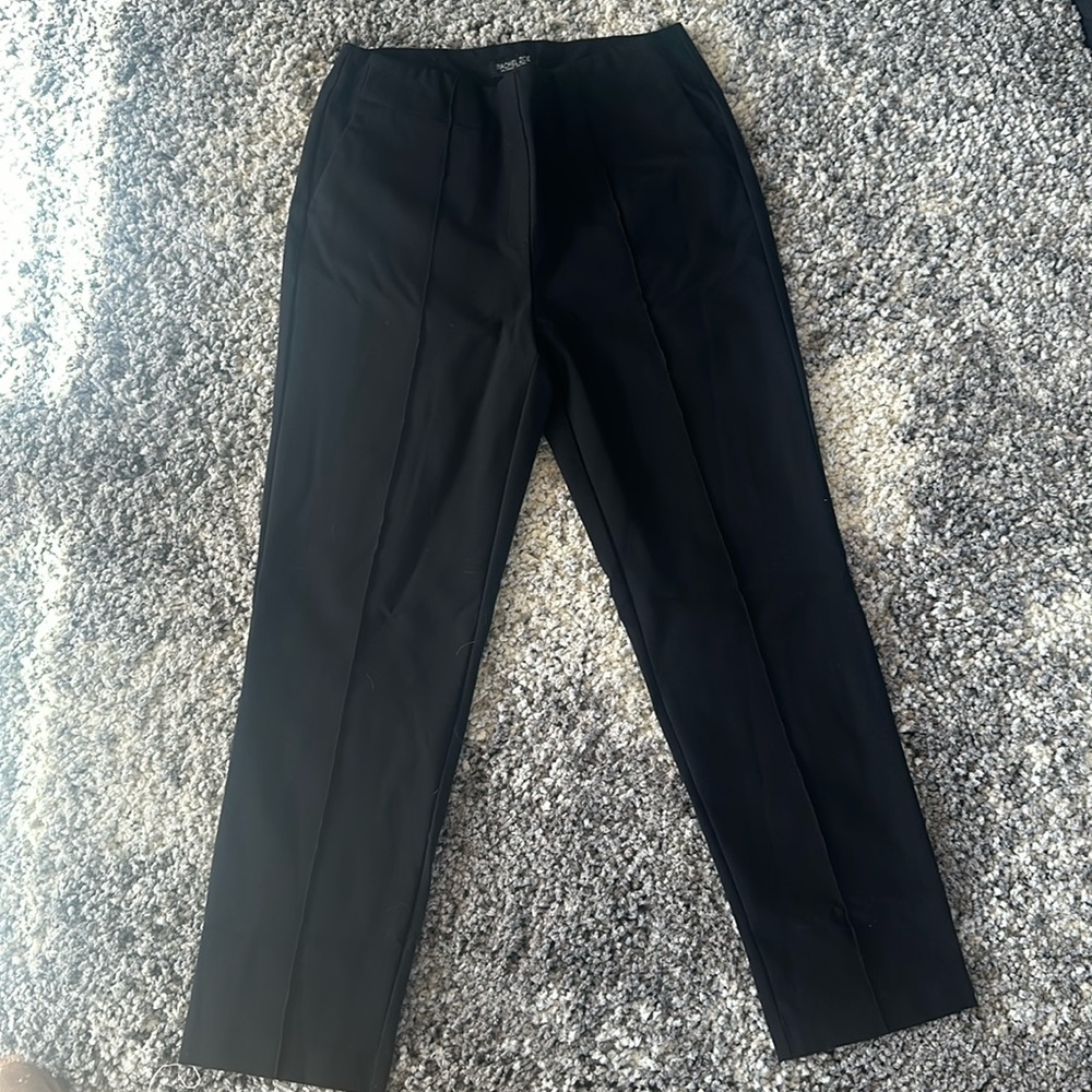 Rachel Zoe Women’s Black Front Seamed Straight Leg Dress Pants